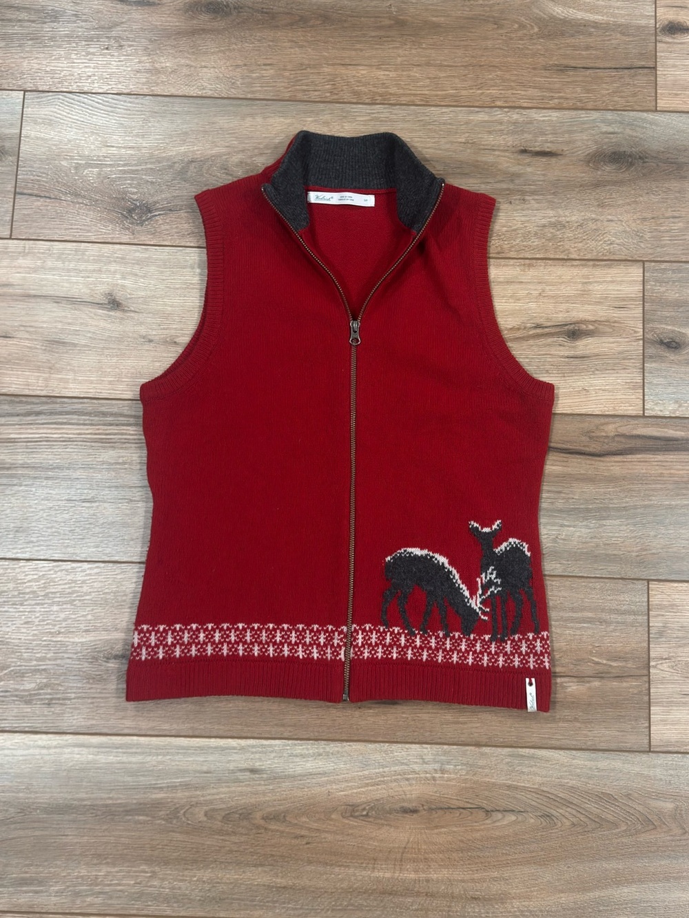 WOOLRICH Vintage 2000s Grandmacore Red 100% Lambs Wool Sweater Vest | Size Small